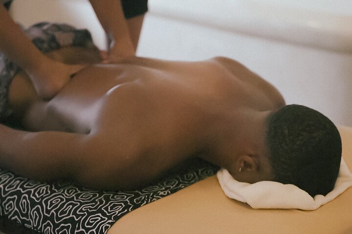 Traditional Balinese spa relaxation room post-adventure