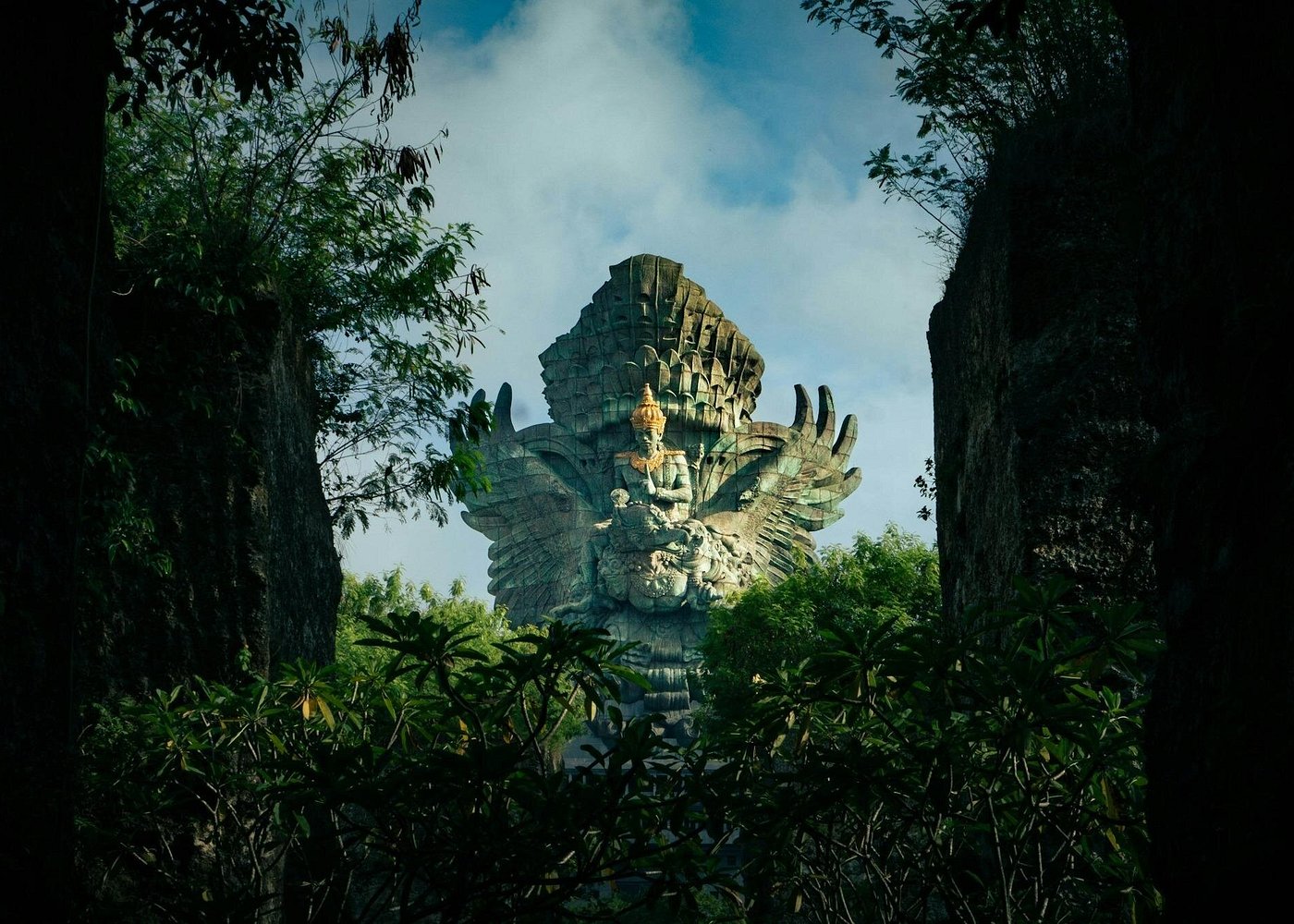 Garuda Wisnu Kencana cultural park monument under blue sky